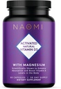 Supplément de vitamine D3 5000 UI (125 mcg) activé par NAOMI avec du magnésium pour les os forts, les dents, les muscles, l'immunité et l'humeur, sans OGM, sans gluten, 60 capsules de légumes, 30 jours d'approvisionnement