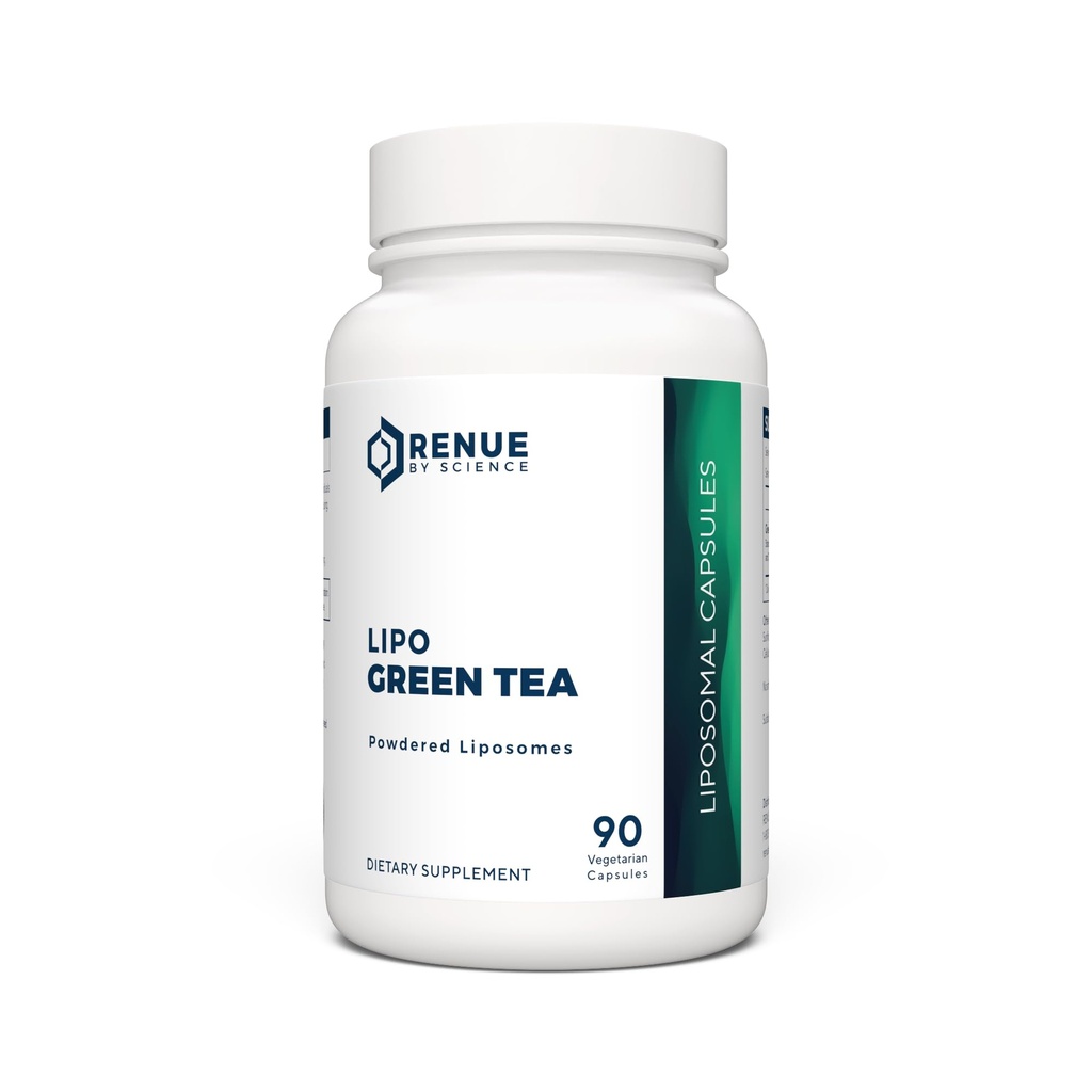Renue By Science Extrait de thé vert , Supplément liposomique haute résistance , 90 Capsules - 75mg Thé vert par portion , non-OGM , fabriqué aux États-Unis et tiers testé