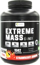 Mass Gainer Muscle Builder, 10 lb (4,54 kg) avec moins de sucre pour l'entraînement intense fait de haute teneur en calories de protéines de lactosérum enrichi (Strawberry-Banana)