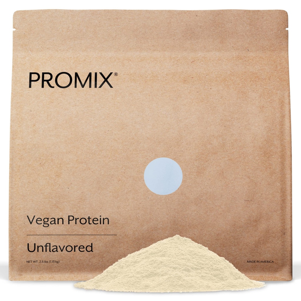ProMix Nutrition à base de plantes Poudre de protéines végétaliennes, non aromatisée - Pois Protéine et vitamine B-12 - Après entraînement Fitness et nutrition Shakes, Smoothies, Cuisson & Recettes - 2,5 livres (paquet de 1)