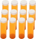 Bouteilles de pilules en plastique vide avec bouchons ouverts faciles (non résistants aux enfants), flacons de médicaments d'ordonnance, contenants clairs Distributeurs de pilules (12pcs) (60 Dram)