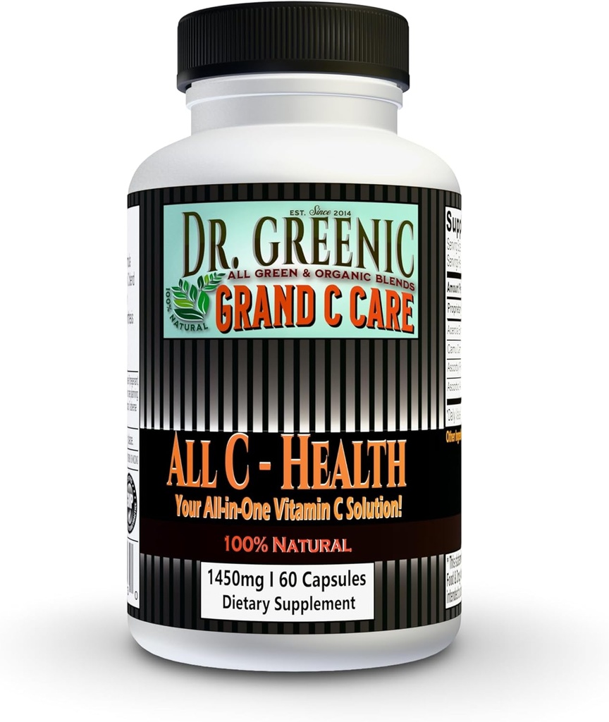 Grand C Care | All C- Health | Your All-in-One Whole Vitamin C Complex | 1450Mg | Acerola Cherry Extract | Camu Camu Extract | Ascorbic Acid | Ascorbyl Palmitate | C at its Best