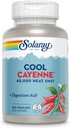 SOLARAY Cool Cayenne Pepper 40,000 HU, Cayenne Pepper Capsules, Digestion Aid, Bio-Cool Process, Lab Vérifié, Garantie de remboursement de 60 jours, 90 portions, 180 VegCaps