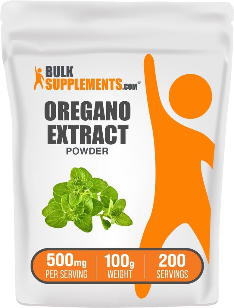 BulkSupplements.com Poudre d'extrait d'Origan - Supplément d'extrait d'herbe, d'Origan - Sans gluten, 500mg par portion, 100g (3,5 oz) (paquet de 1)
