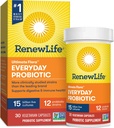 Renouveler la vie Chaque jour Probiotique Capsules, Supplément quotidien soutient la santé urinaire, digestive et immunitaire, L. Rhamnosus GG, Laiterie, Soy et sans gluten, 15 Million CFU, 30 Compte