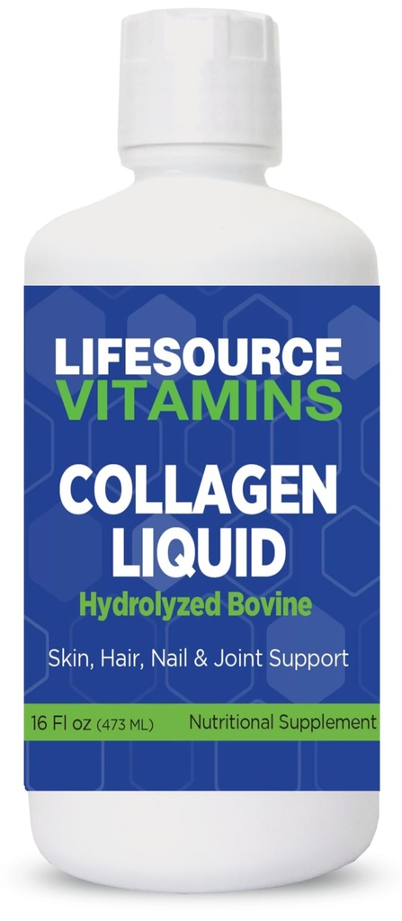 LifeSource Vitamins Collagen Liquid - Since 1992-16 fl oz - 30 Day Supply. Type 1 and 3 Collagen. Bones, Joints, Hair, Skin, Nails, Wrinkles.