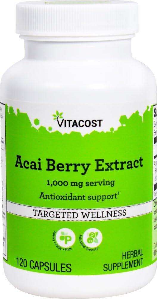 Extrait de baies d'açai Vitacost - 1000 mg par portion- 120 capsules