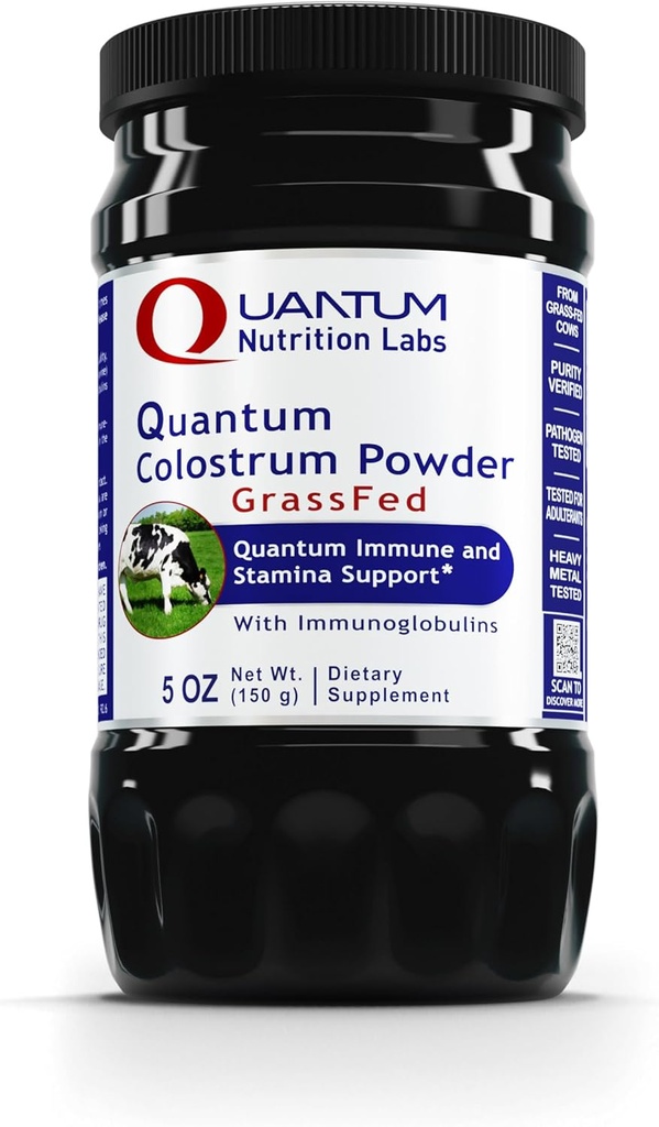 QNL Quantum Colostrum Powder - Supplément Bovin Colostrum Powder - Supplément de soutien immunitaire - Colostrum pour adultes - Vaches d'herbe - 5 oz