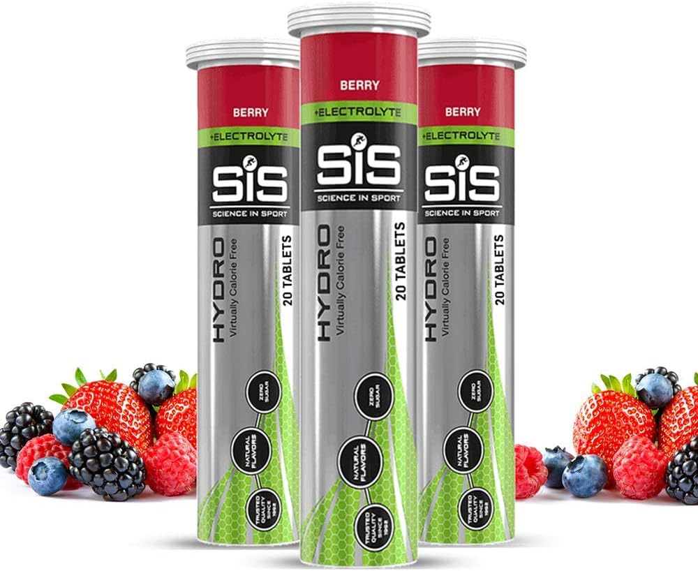 Comprimés électrolytiques SIS pour l'hydratation, boisson électrolytique de performance kéto pour l'hydratation améliorée, onglets d'endurance pour la course, vélo, triathlon, végétalien, sans gluten - Berry - 20 comprimés - 3 pack