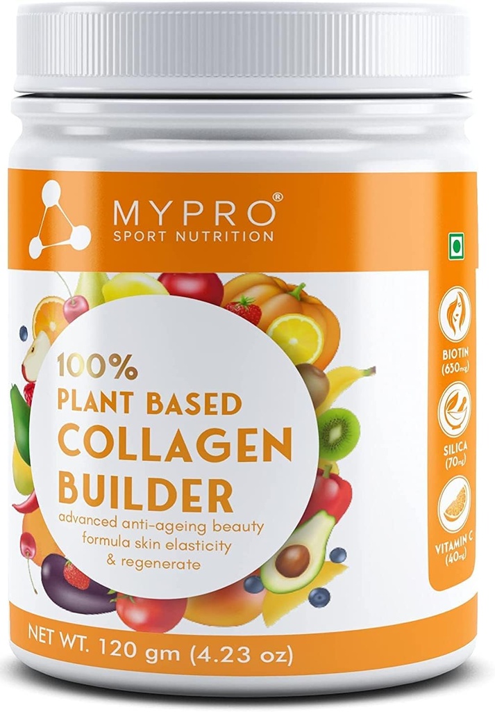 Cuty Sport Nutrition Plant Base Collagen Builder Enrichi avec (Biotin, Silica, Sesbania, Bamboo Shoot) Advanced Anti-âge Formule Beauté Skin Elasticity & Regenerate, pour les hommes et les femmes, 4,23 oz