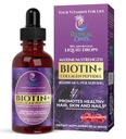 Résistance maximale 165 000 mcg Biotine liquide et gouttes de collagène – Vitamines pour la croissance des cheveux pour les femmes et les hommes – Soutient cheveux sains, peau radiante et ongles forts – 98 % Absorption, non OGM, 60 portions