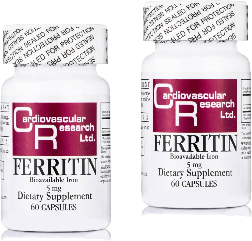 Recherche cardiovasculaire Ferritin supplément de fer pour les femmes et les hommes 5 mg 120 Capsules - 2 Pack Saver