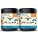 Sandhu's Grass Fed Bovine Colostrum Poudre pour les humains, les adultes de 65 portions (paquet de 2) Supplément de vache de haute IgG pour la santé de Gut.