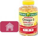 Spring Valley Omega-3 de l'huile de poisson, 1000 mg, 120 Nombre + Sticker STS.