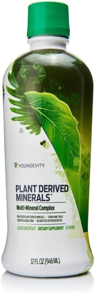 Minéraux liquides dérivés de la jeune plante - 77+ Minéraux traces naturels non altérés - 19 000mg Solides minéraux végétaux - Forme colloïdale Shale humique - (32 oz Pack de 1)