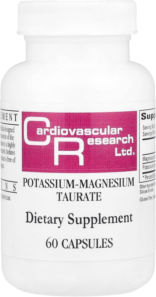 Recherche cardiovasculaire Taurat de magnésium-potassium 60 Nombre