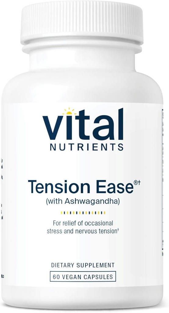 Essence de tension des éléments nutritifs vitaux avec Ashwagandha.com Supplément de soulagement du stress pour soulager le stress occasionnel et la tension nerveuse.