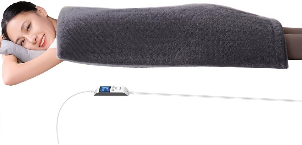 Boncare® 17"x33" extra grand bloc chauffant pour soulager la douleur du dos et la période Crampe sans arrêt automatique et 5 minuteries d'arrêt automatique, 6 niveaux de chaleur 9 Hr arrêt automatique et 12,6 pieds de lit de cordon