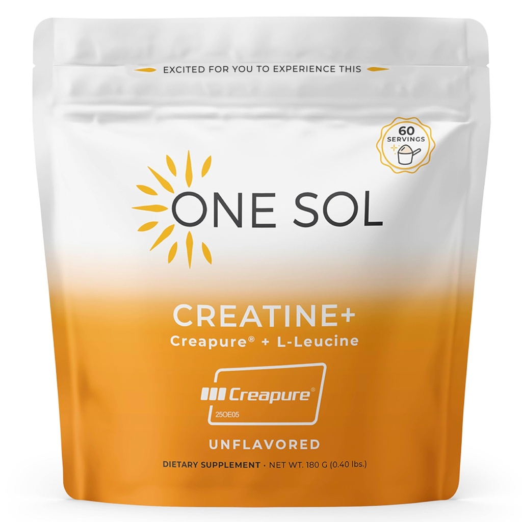 Un seul sol créatine pour les femmes, toutes les femmes naturelles, poudre créatine w créapure et leucine, augmenter la masse musculaire maigre, réduire le temps de récupération, favorise la santé du cerveau et des os (non aromatisée, 60 portions)