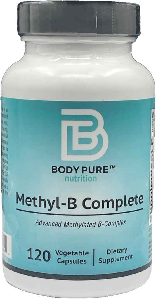Corps pur méthyl-B complet - Vitamines essentielles méthylées B pour la production d'énergie et la santé globale 120-capsules
