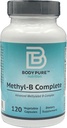 Corps pur méthyl-B complet - Vitamines essentielles méthylées B pour la production d'énergie et la santé globale 120-capsules