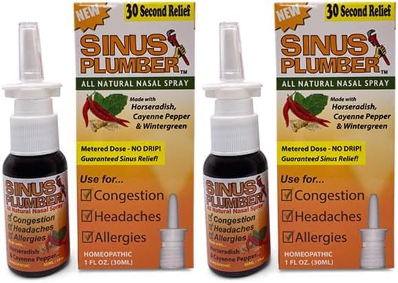 2-Pack de Spray Nasal Sinus Plumber - La Congestion Ultime avec Horseradish & Capsaicin