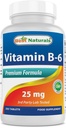Meilleurs comprimés de vitamine B-6 25 Mg naturels, 250 Nombre