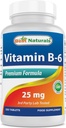 Meilleurs comprimés de vitamine B-6 25 Mg naturels, 250 Nombre