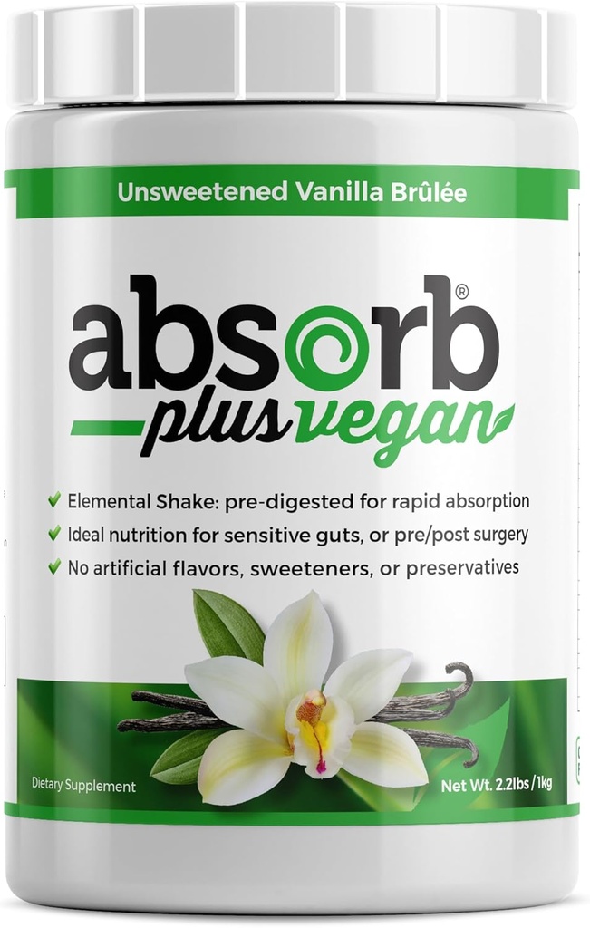 Shake végétalien élémentaire – mélange en poudre, ingrédients naturels, non-OGM, sans gluten, protéine de riz germé biologique - formule lisse et facile à mélanger (2,2 lbs, Vanilla Brulée non sucrée)
