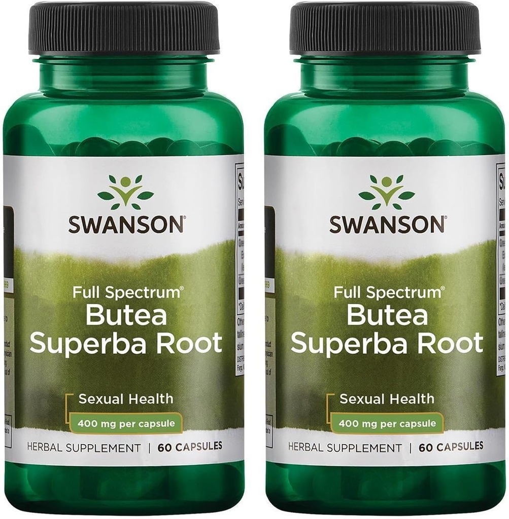 Swanson Butea Superba Root Full Spectrum Intimacy & Sexual Support 400 Milligrams 60 Capsules (2 Pack)