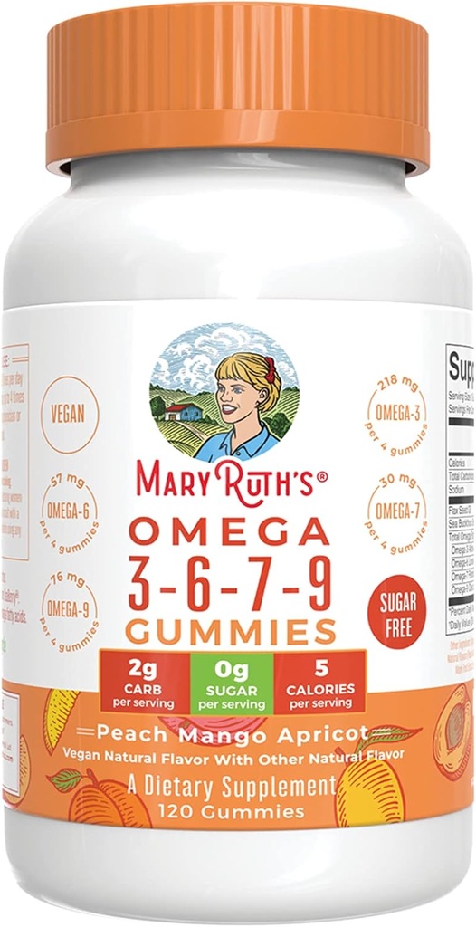 Mary Ruth's Omega 3-6-7-9 Gummies, 120 Ct