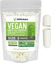XPRS Nutra Taille 3 Capsules vides - 100 Compte vide Végétalien - Pilules végétariennes - Bricolage Capsules végétales Remplissage - Veggie Pill Caps (White)