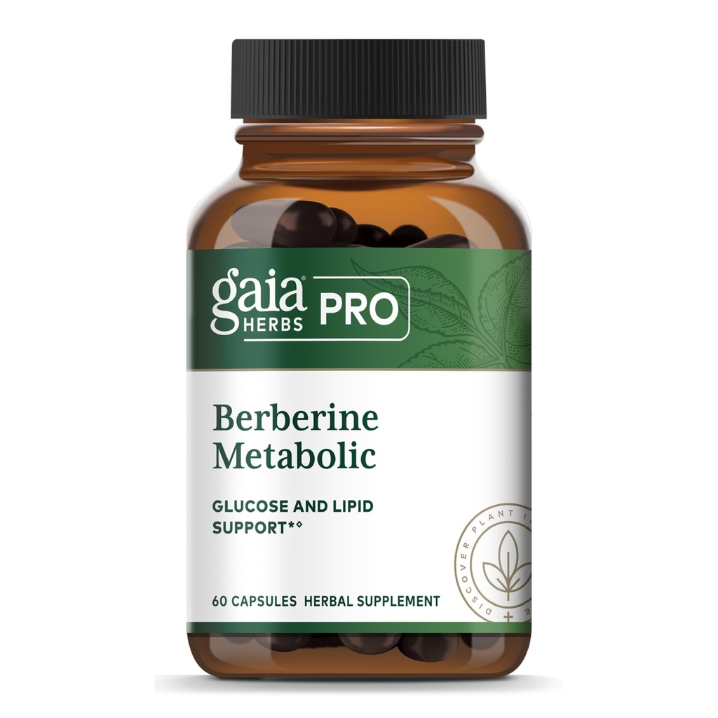 GAIA HERBS PRO Berberine métabolique - Supplément avec Berberine HCI - Vegan, sans gluten, sans soja - 60 capsules (60 portions)