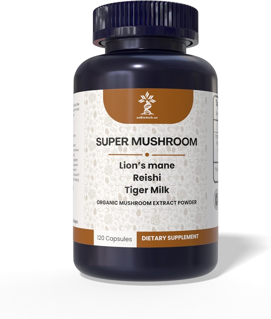 Extrait de champignons super, 3 champignons, Lion, Manille Champignon, Reishi Champignon, Champignon de lait de tigre, Supplément de soutien immunitaire