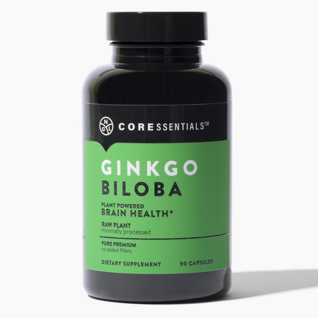 LNG Ginkgo Biloba - 90 capsules, supplément pour la santé du cerveau, formule de plantes crues Pure Premium, traitement minimal, pas de remplissage ajouté