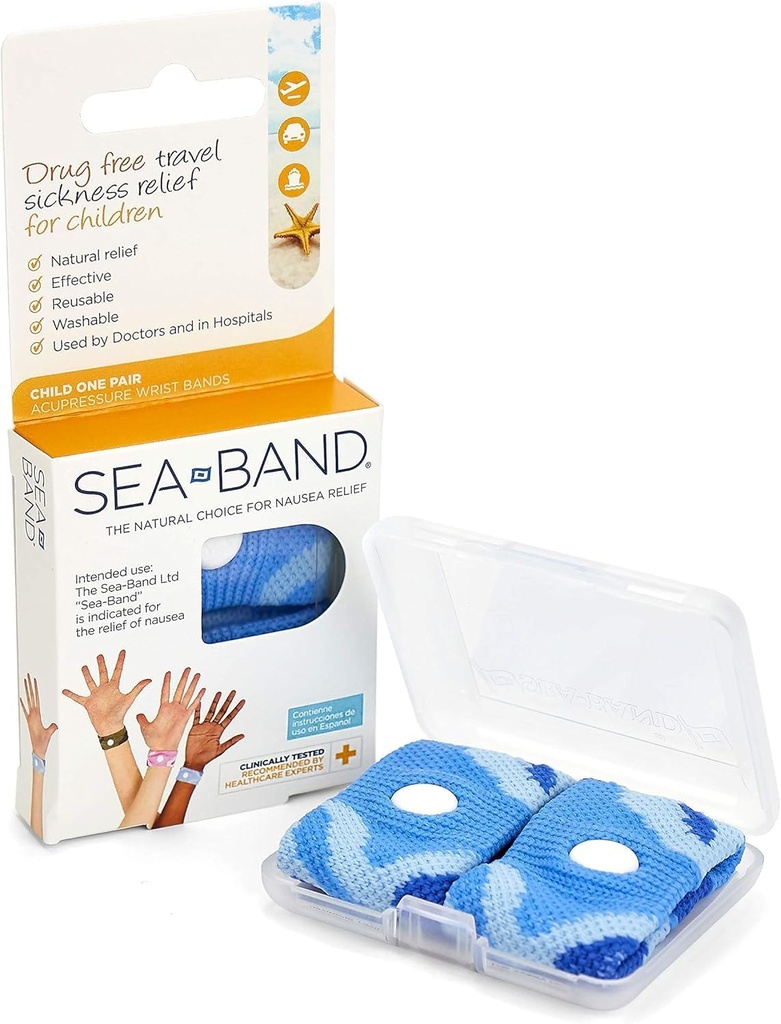 Bandes de poignets Acupression Sea-Band, 1 paire d'enfants (bleu)