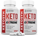 (2 Pack) Ketosyn Keto ACV pilules extrêmes 1675 MG Capsule de prise en charge Keto alternative au Keto ACV Formulé avec vinaigre de cidre de pomme Extra huile d'olive vierge poudre de thé vert Feuille 120 Capsules