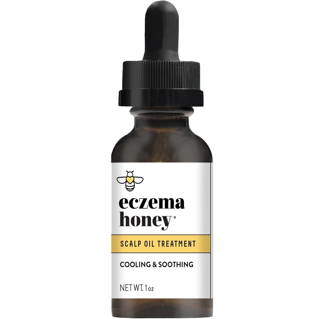 ECZEMA HONEY Huile de scalp apaisante - Huile naturelle de miel et soin de scalp - Sérum quotidien de scalp démangeaison - Traitement de scalp sec aide avec le psoriasis, la dermatite séborrhéique, les pellicules et plus (1 Oz)