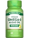 Nature's Truth Vegan Omega 3 Softgels (en anglais seulement) 60 Counting (en anglais seulement) Algae Oil Formula with DHA (en anglais seulement)