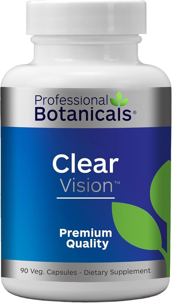 Botaniques professionnels Vitamines oculaires claires - Lutéine, Zeaxanthin soutient la souche oculaire, les yeux secs et la santé de la vision – 90 capsules végétariennes