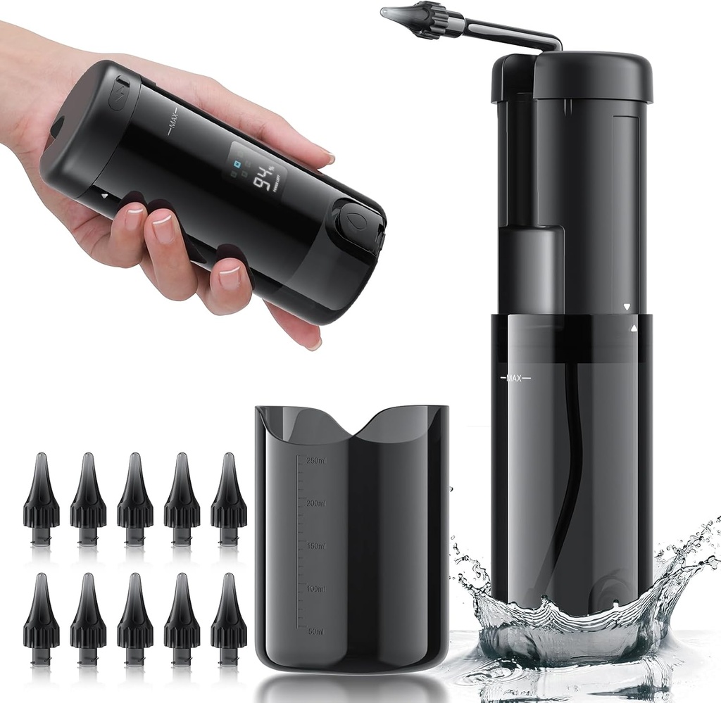 Enlèvement de cire d'oreille - Nettoyeur d'oreille électrique, kit de nettoyage d'oreille avec 5 modes de pression, outil de nettoyage d'oreille sûr et efficace, système d'arrosage d'oreille avec USB rechargeable