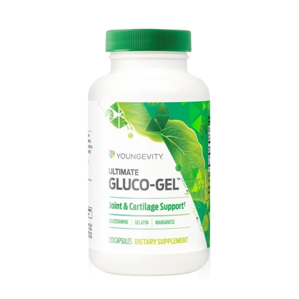 Youngevity Ultimate Gluco-GelTM – Supplément de soutien au joint et au cartilage avec sulfate de glucosamine et gélatine – 120 capsules