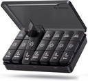 AUVON Weekly Pill Organizer 3 fois par jour, grande boîte à pilules 7 jours avec double protection pour les voyages, Black Pill Case pour la protection de la vie privée, Pill Container léger pour les médicaments, vitamines, huiles de poisson