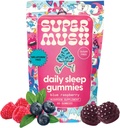 Gommies de sommeil SuperMush pour adultes - Supplément de champignons avec Citrate de magnésium, L-Theanine, Chaga, Reishi & Camomille pour sommeil profond, REM & Detox - Vegan & sans sucre - 60 Gommies (30 portions)