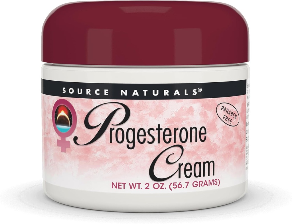 Source Naturals Progestérone crème - Soutien de la santé des femmes - Haute pureté, sans paraben - 2 pot d'Once