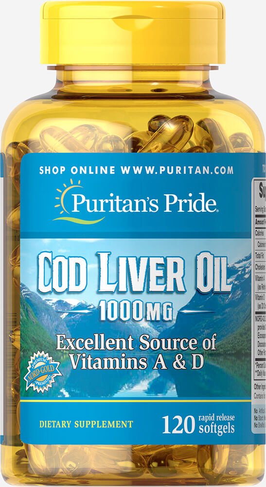 Puritans Pride Cod Huile de foie, 1000 Mg, 120 Compte