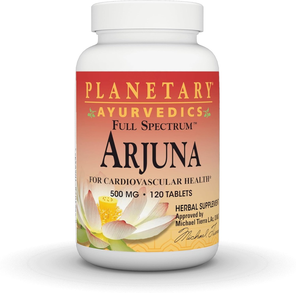 HERBAUX PLANÉTAIRES Arjuna Supplément nutritionnel ayurvédique complet, 550 Mg, 120 Compte