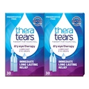 ThéraTraitement des yeux secs Lubrifiant gouttes pour les yeux secs, Préservatif gouttes pour les yeux libres, 30 flacons à usage unique (2 pack)