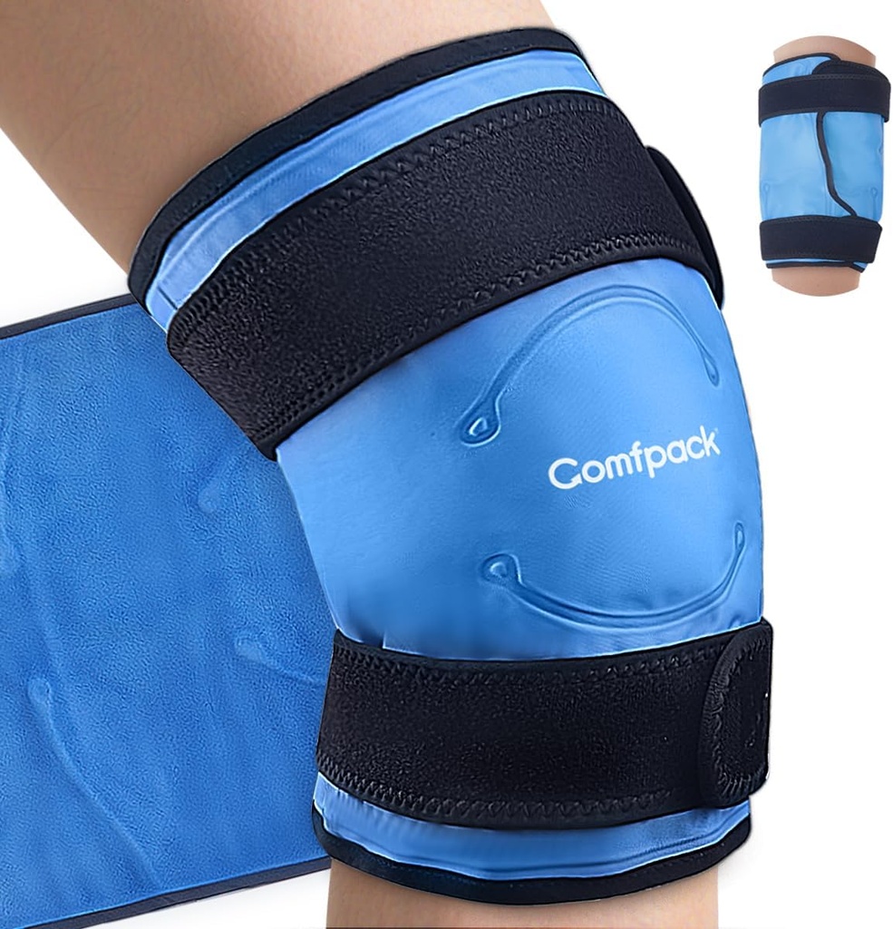 Grand pack de glace pour soulager la douleur au genou, enveloppe réutilisable flexible après chirurgie, pack froid pour blessures sportives, gonflement, arthrose, ménisque, ACL, soulagement de la douleur pour jambe, épaule, orme, cheville