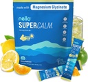 Mélange de boissons Nello Supercalm - Ashwagandha KSM 66, supplément de glycinate de magnésium et de L-théanine, vitamine D3 - Extrait de racine Ashwagandha - Focus and Relaxation Support (20 Packets de voyage) - Citron Lime
